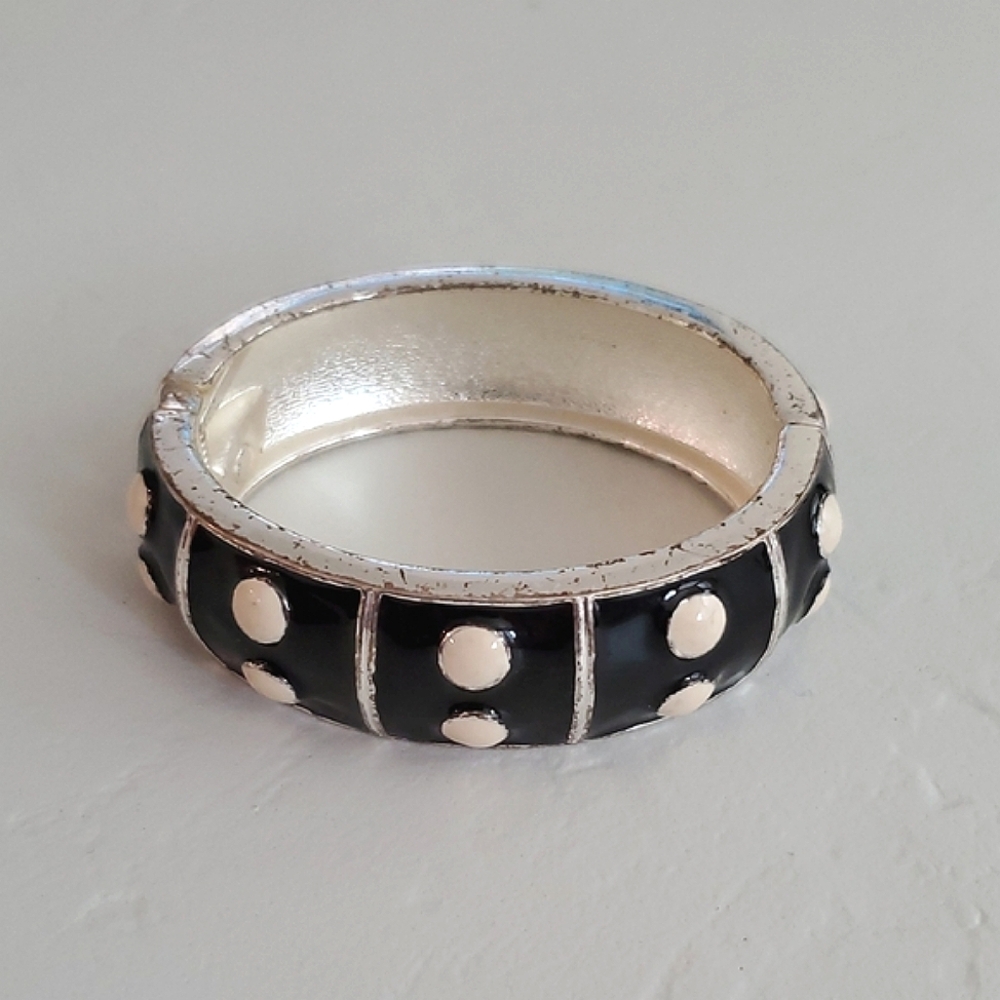 Premiere Designs Enamel Polka Dot Clamper Bracelet